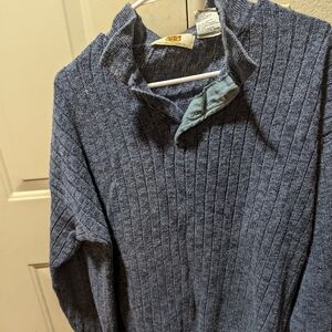 Route 66 Blue Turtleneck Sweater Cable Knit